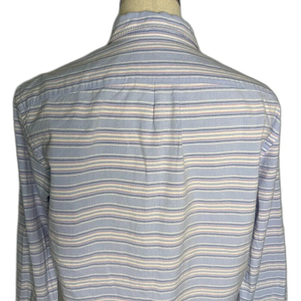 J. Crew Slim Button Down Long Sleeve Shirt, Size L, Blue Pink 100% Cotton 2/$25